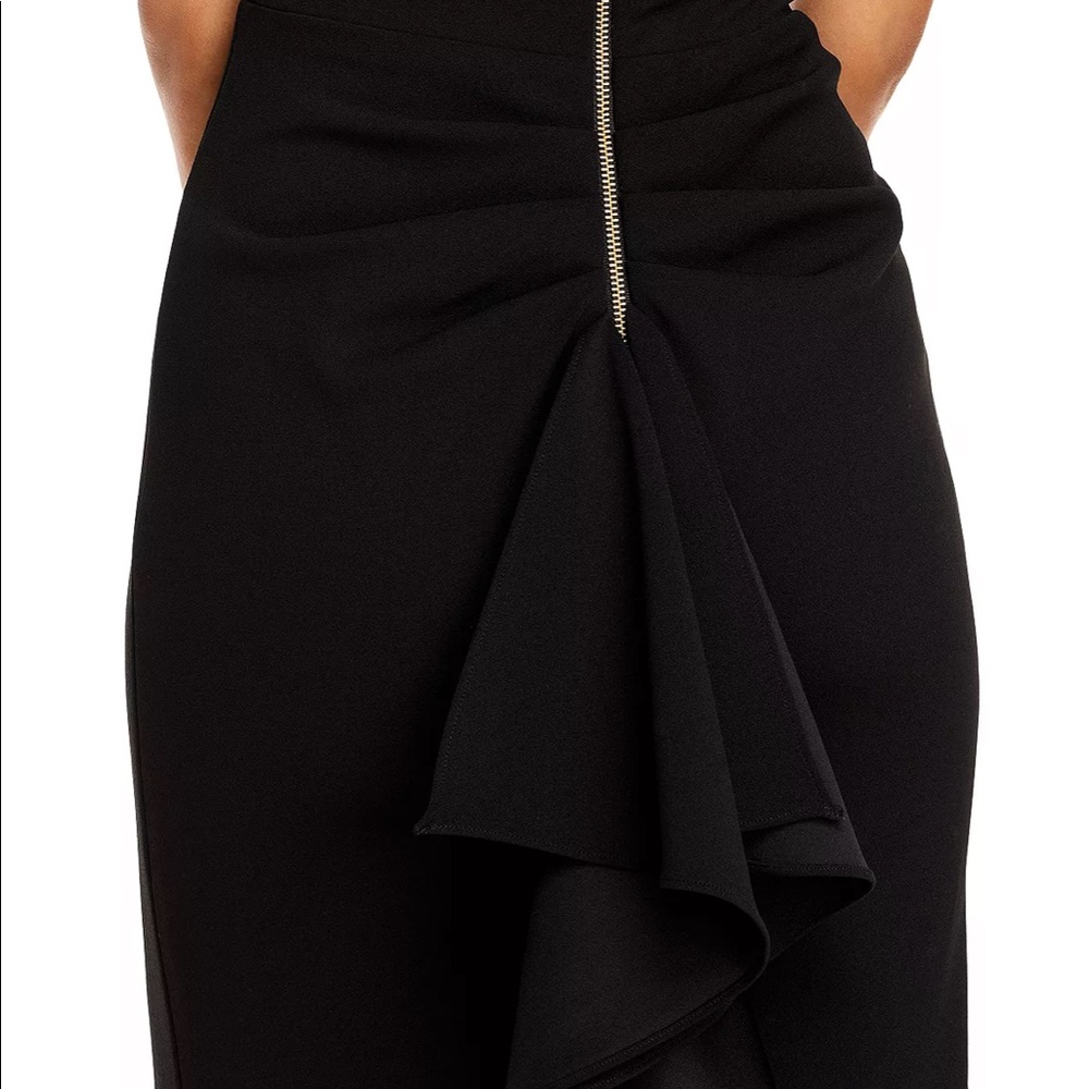Black One-Shoulder Ruffled Gown - Picture 5 of 5